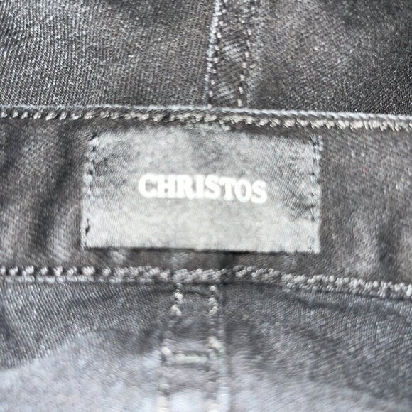 CHRISTOS NEW YORK The Track Jogger Black Jean Slim w/Red & Black Stripe Men's 30 - Picture 10 of 12